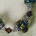 #984 Brown Lampwork  bracelet
