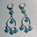 #921 Blue crystal dangle earrings
