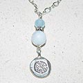 #652 Green turquoise & coral necklace